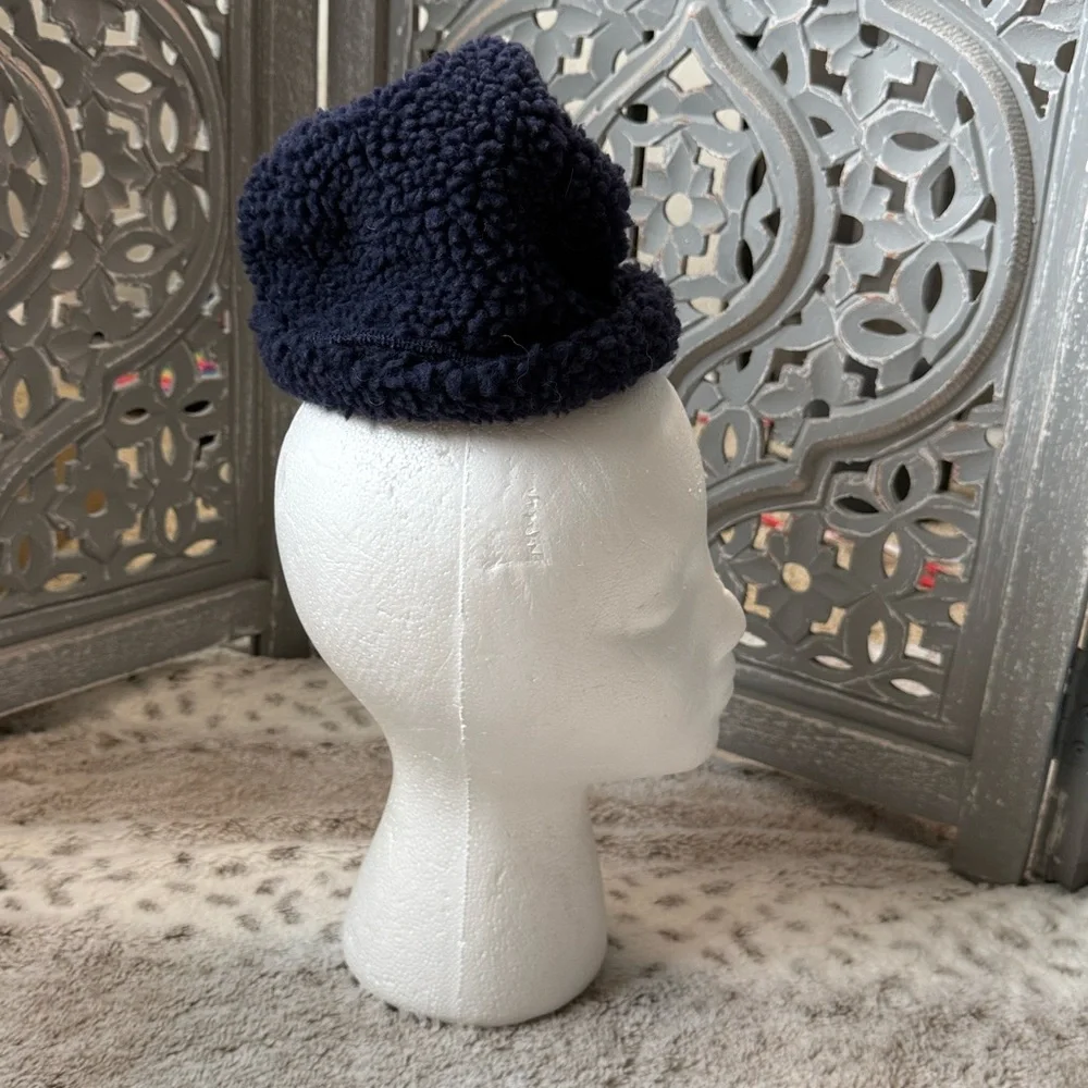 Baby GAP navy teddy bear beanie hat boys 12-18 months Classic Blokecore winter